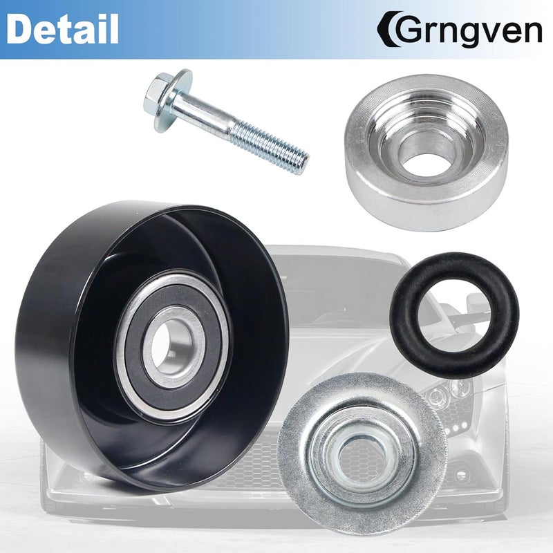 Grngven Idler Pulleys with Bolt for Chevrolet Select Buick, Hummer, etc Models. Belt Idler Pulley 36299 12555609, 12669569 Belt Pulley Compatible - Image 5